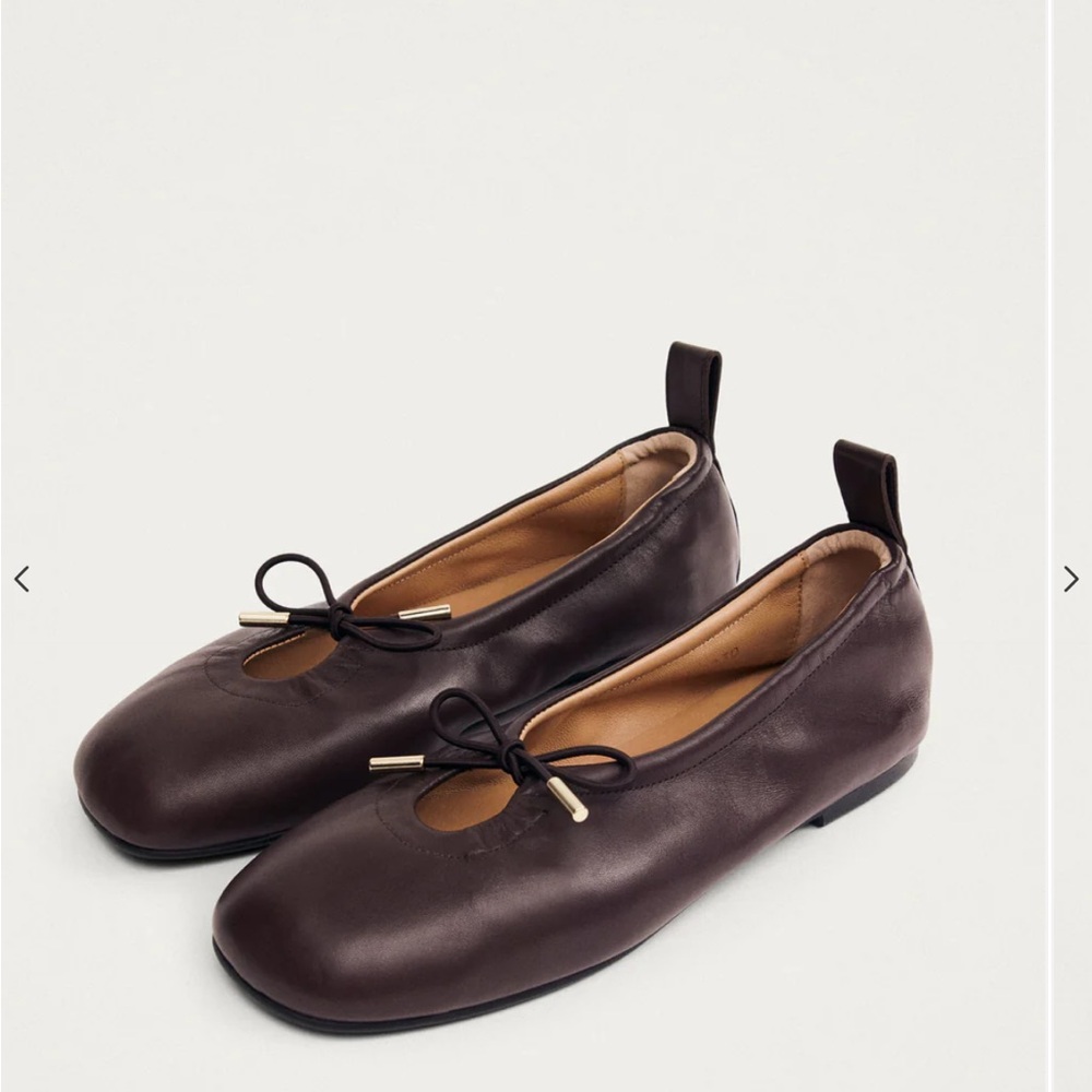 Alohas Rosalind Brown Leather Ballet Flats